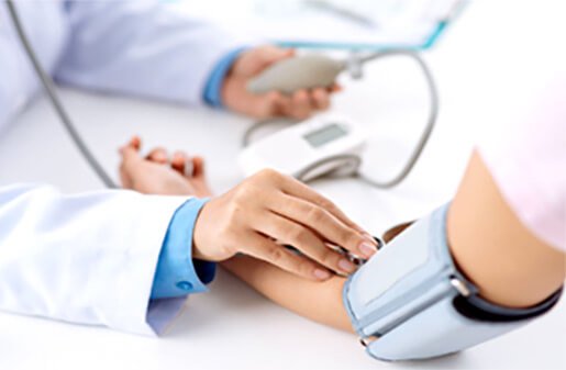 Doctor checking the heart rate