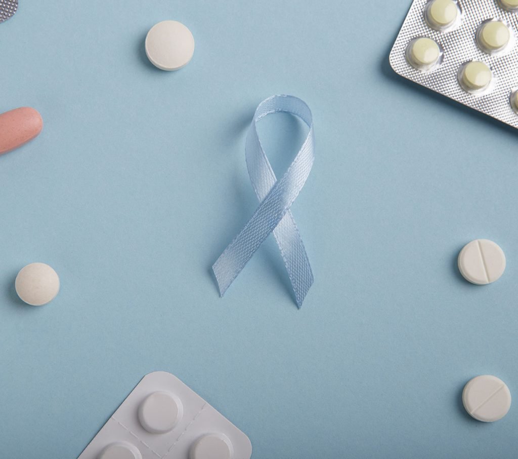 Blue ribbon for cancer