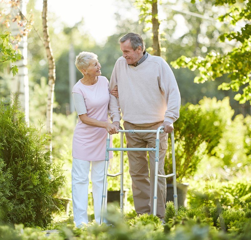 Wife helping her husband
