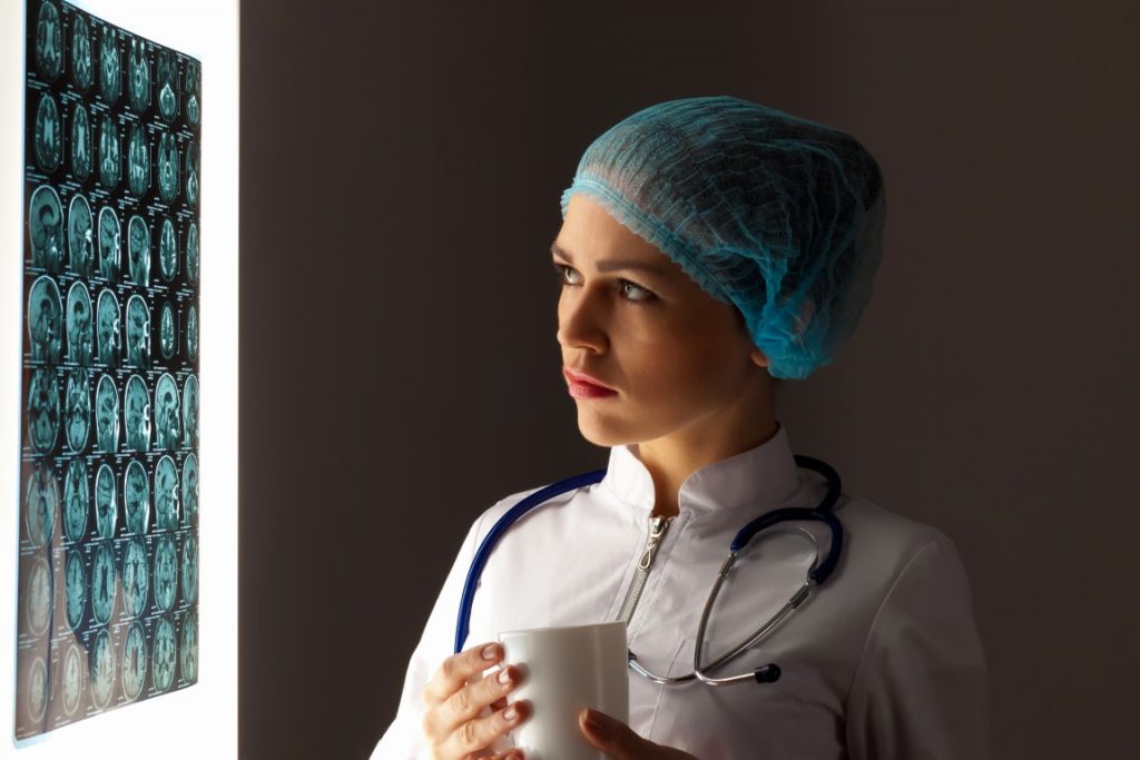 doctor watching x-ray results